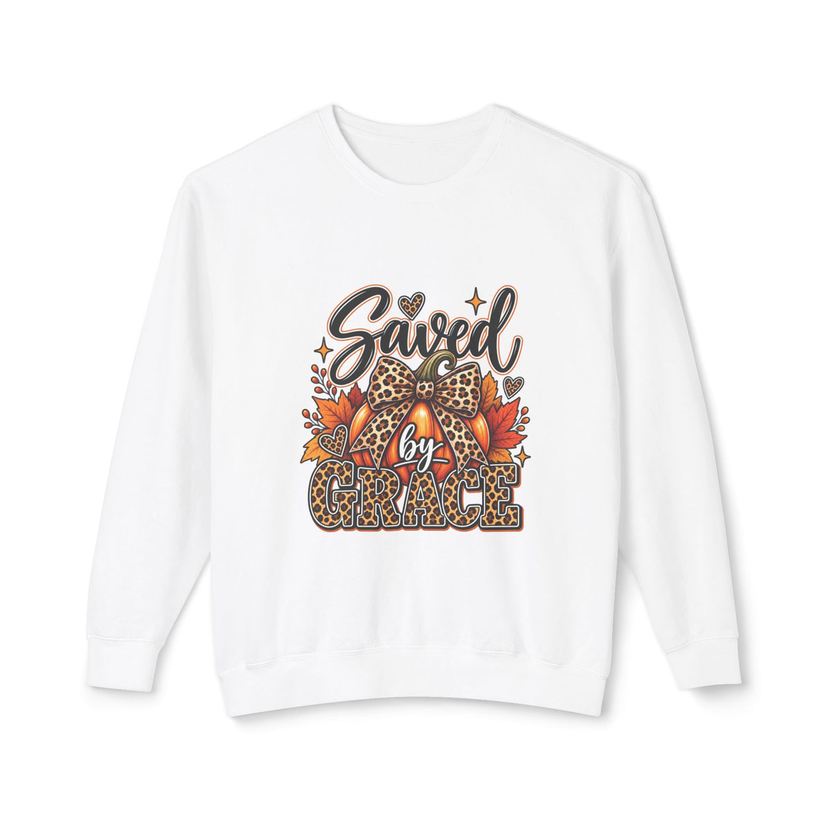 Saved by Grace Leopard Fall Crewneck Sweatshirt