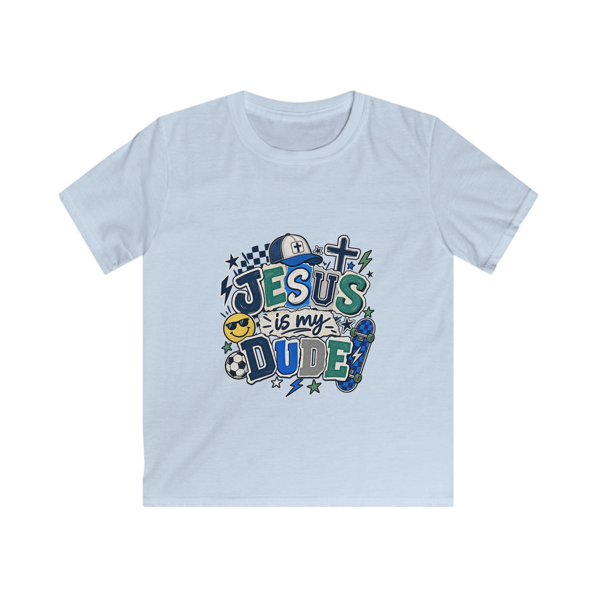 Kids Tee — "Jesus Is My Dude" Christian Graphic Shirt for Boys & Girls