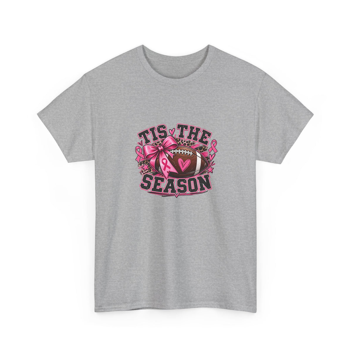 Tis The Season Football Tee — Pink Ribbon Breast Cancer Awareness Shirt