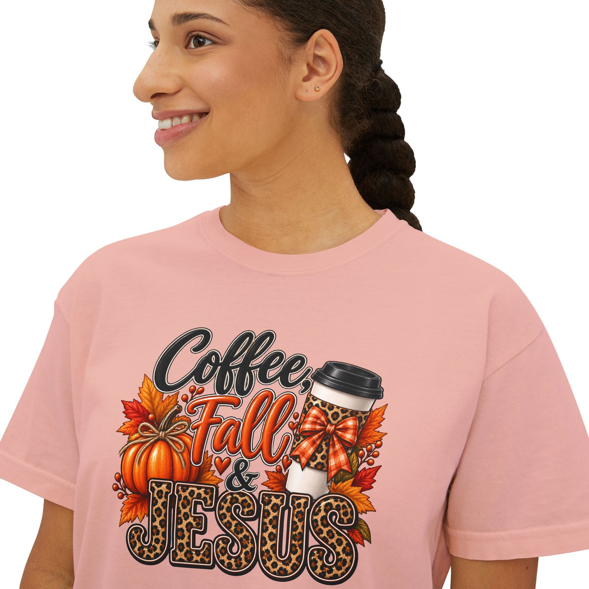 Coffee, Fall & Jesus Women's Boxy Tee