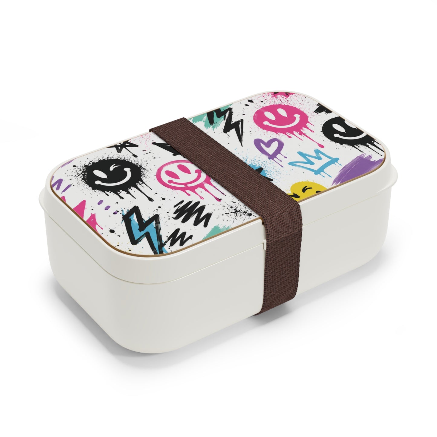 Graffiti Smile Bento Lunch Box — Colorful Street Art Kids Lunchbox