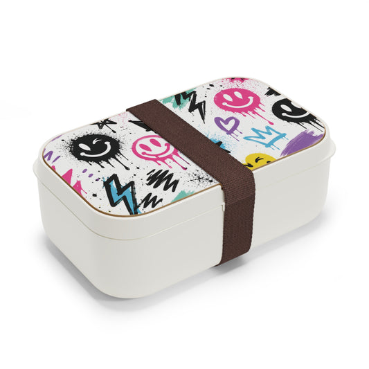 Graffiti Smile Bento Lunch Box — Colorful Street Art Kids Lunchbox