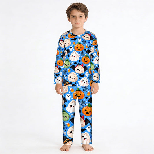 Kids Long Sleeve Squish Pajama Set 💙🧡👻
