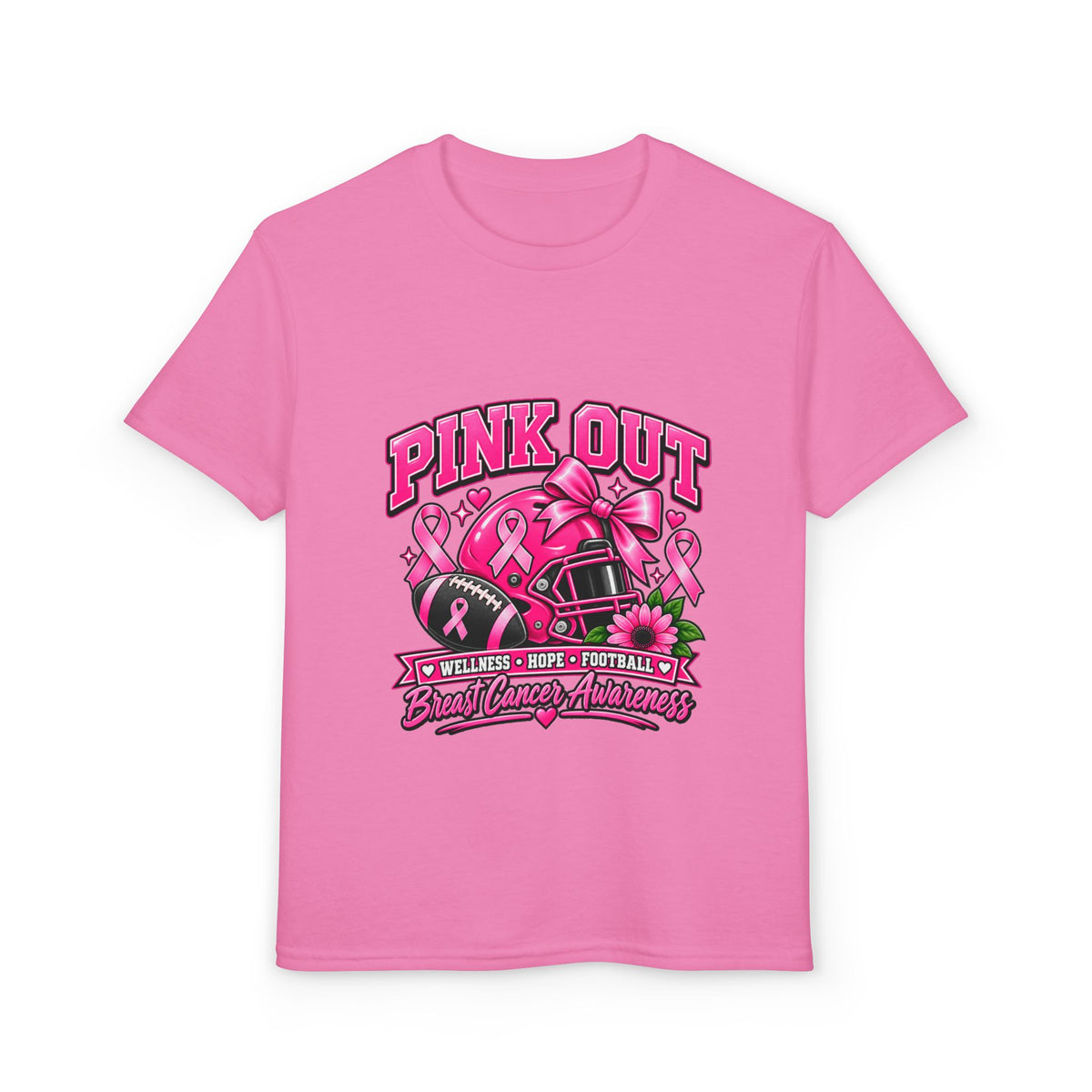 Pink Out Football Breast Cancer Awareness T-Shirt | Youth