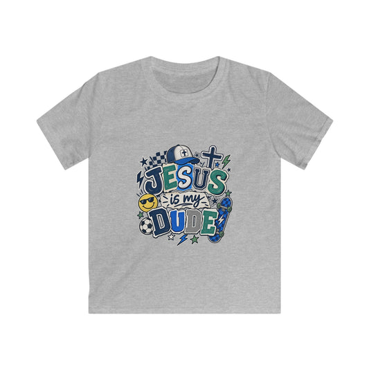 Kids Tee — "Jesus Is My Dude" Christian Graphic Shirt for Boys & Girls