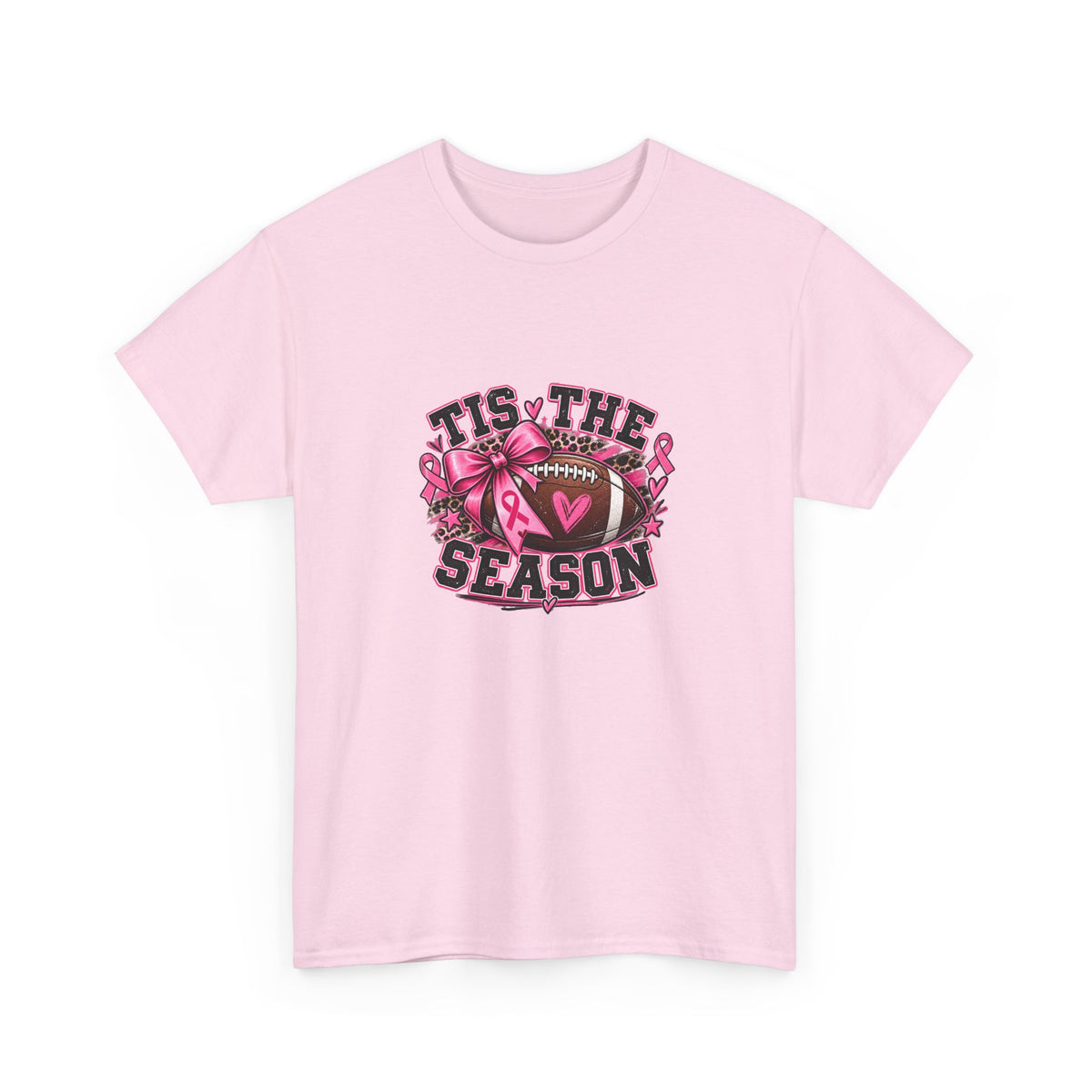 Tis The Season Football Tee — Pink Ribbon Breast Cancer Awareness Shirt
