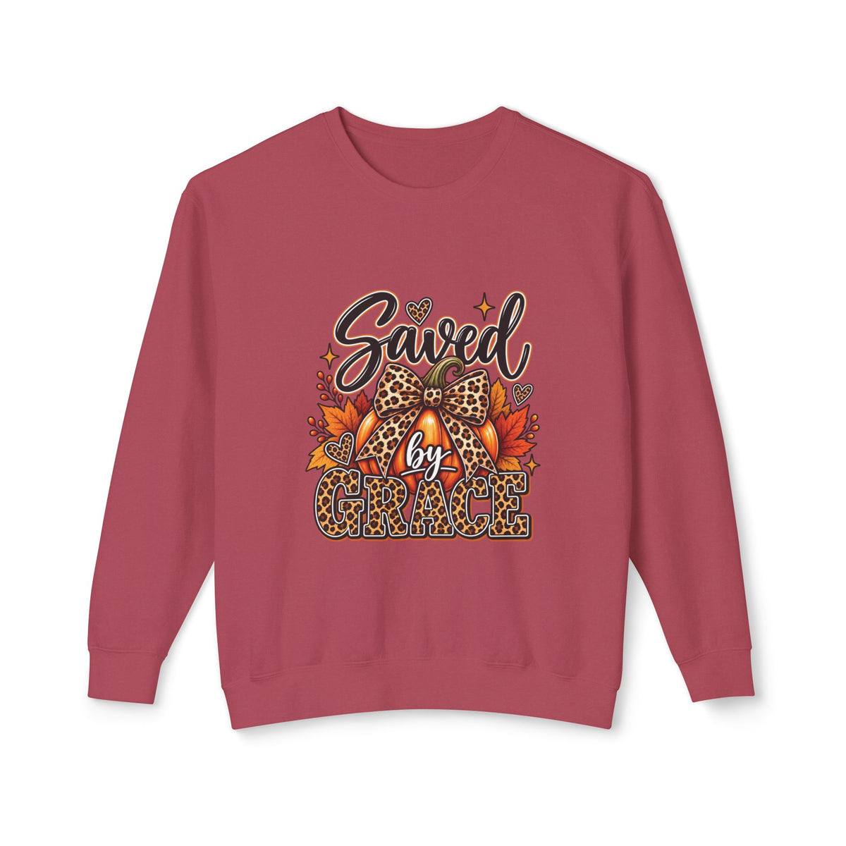 Saved by Grace Leopard Fall Crewneck Sweatshirt
