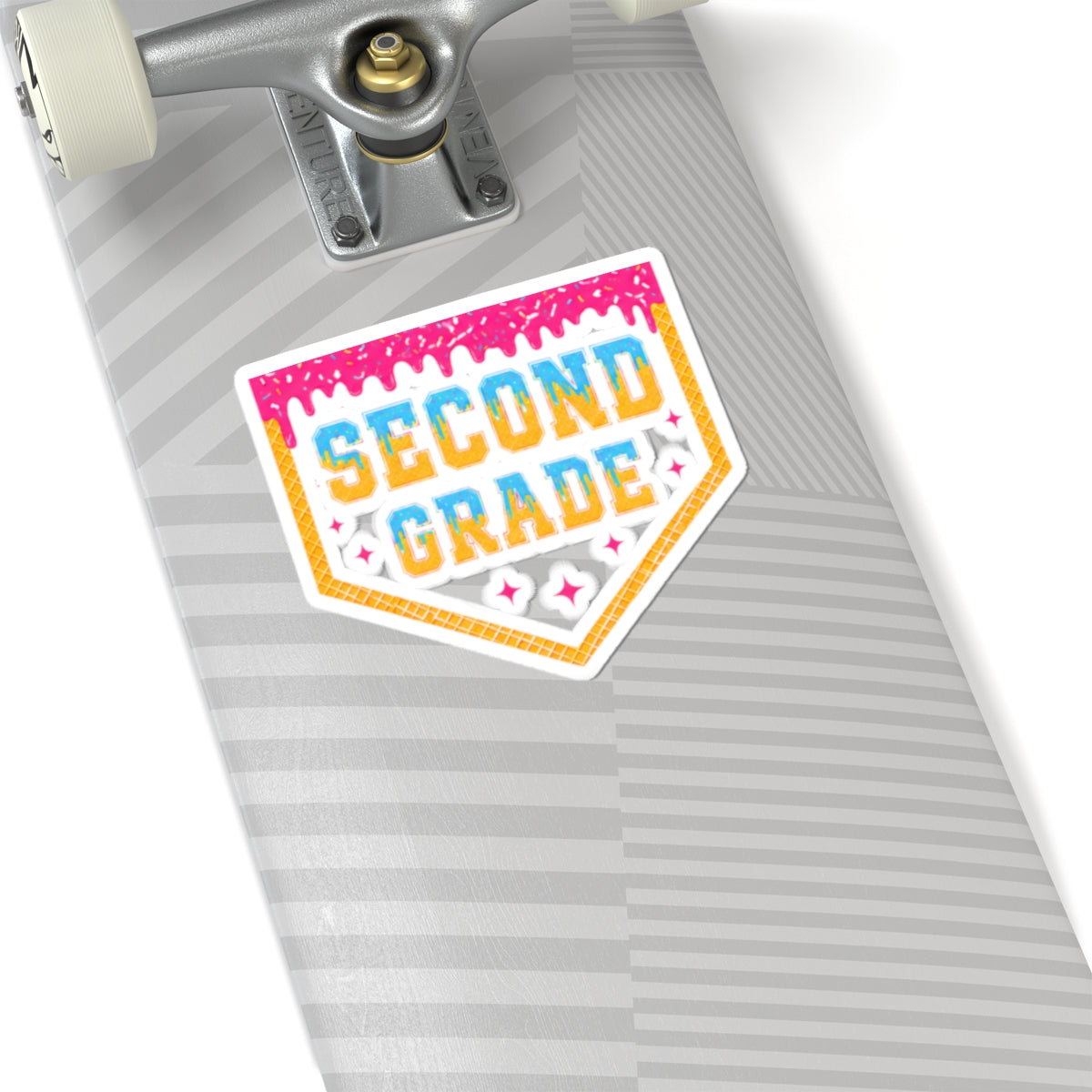 Second Grade Badge Sticker | Kiss-Cut School Sticker, Teacher Classroom Decal