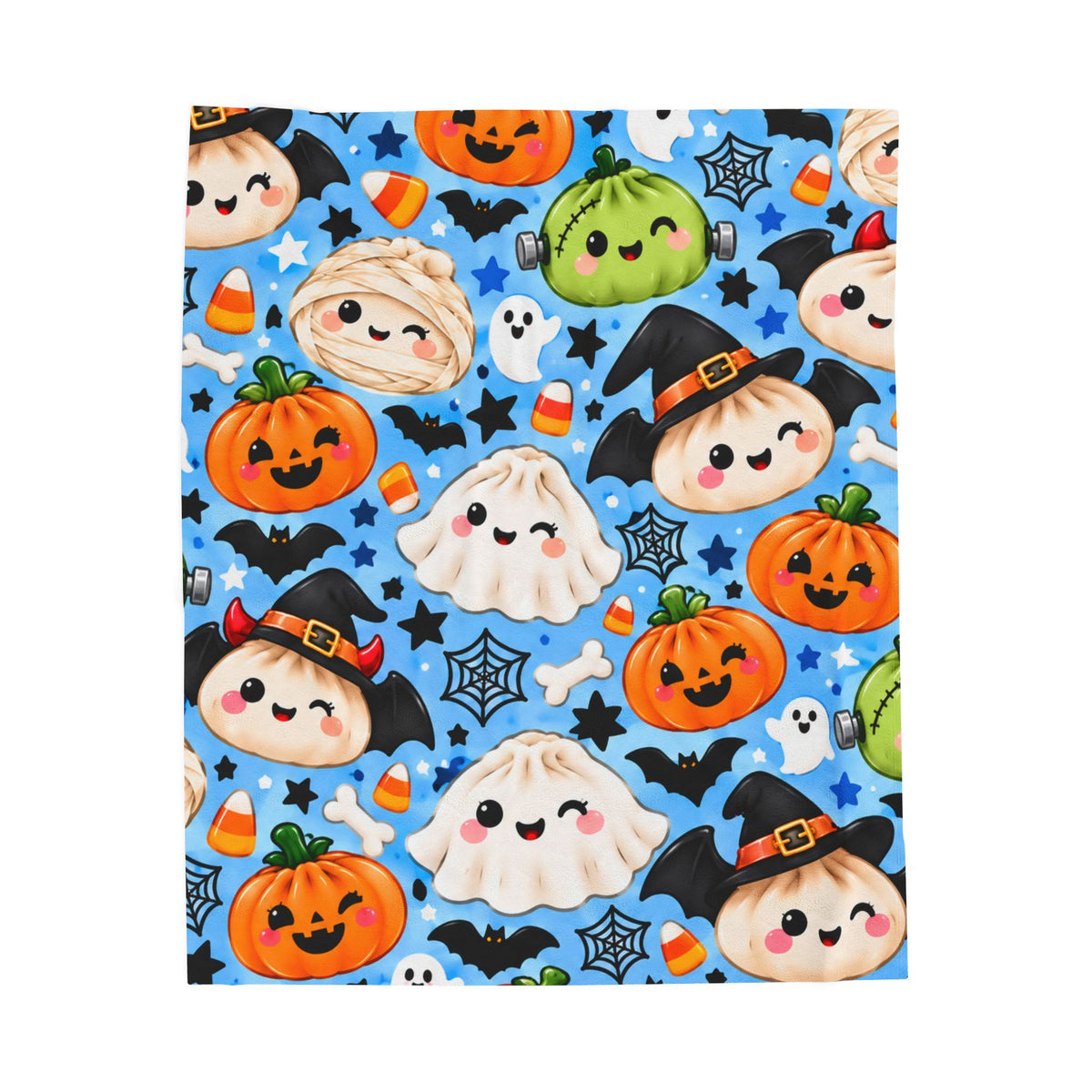 Cute Dumpling Halloween Plush Blanket 🎃💙