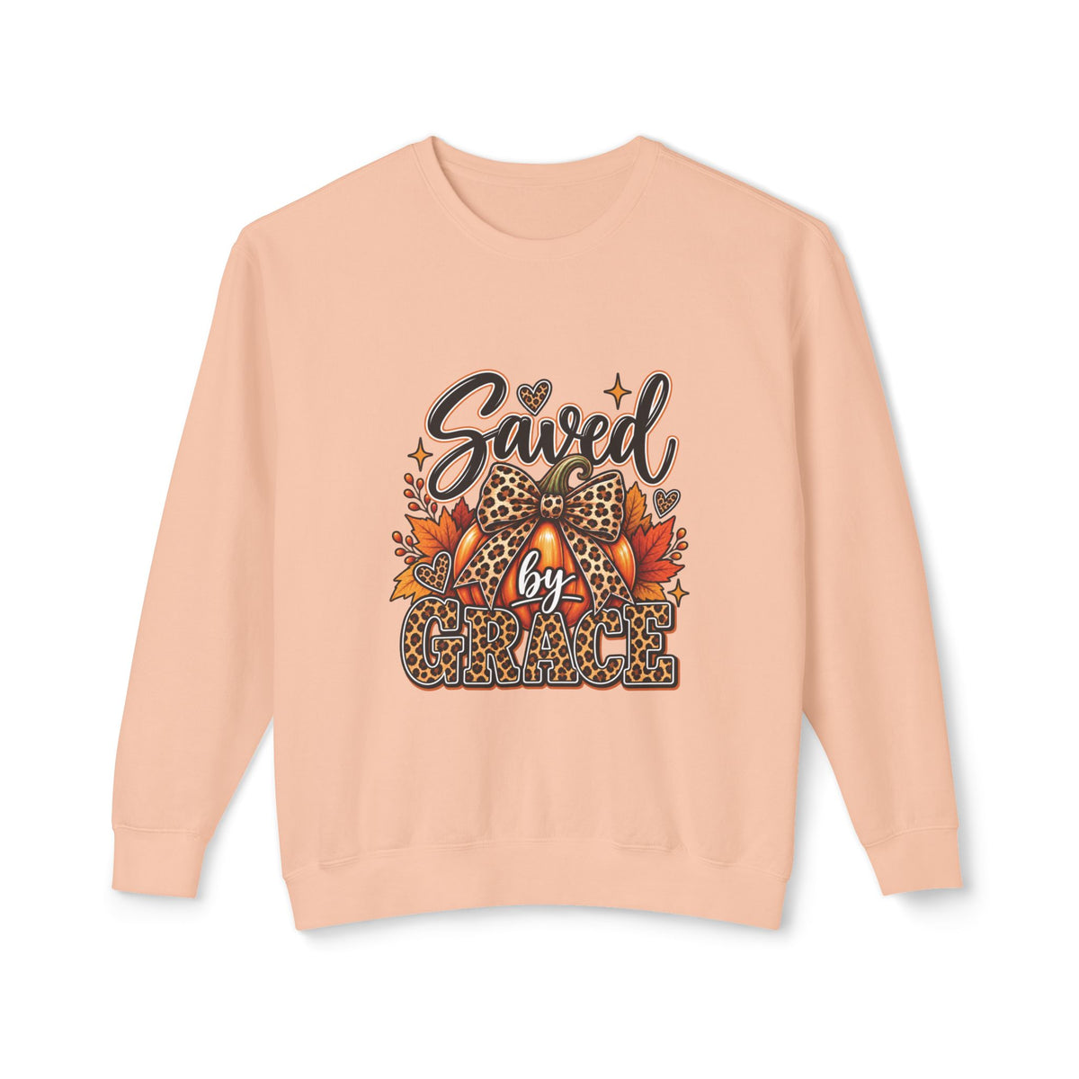 Saved by Grace Leopard Fall Crewneck Sweatshirt