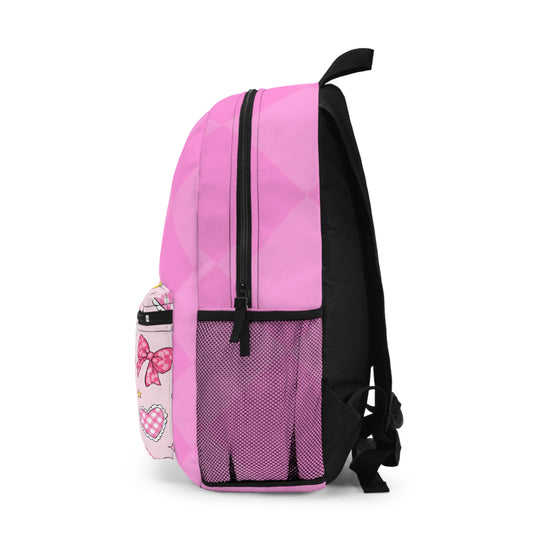 Cute Smile Daisy Cherry Pattern Backpack | Pink Kawaii Bow Flowers