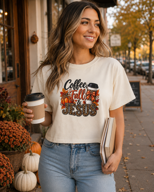 Coffee, Fall & Jesus Women's Boxy Tee