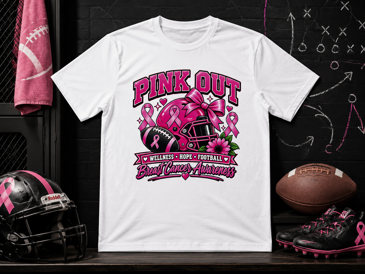 Pink Out Football Breast Cancer Awareness T-Shirt | Youth
