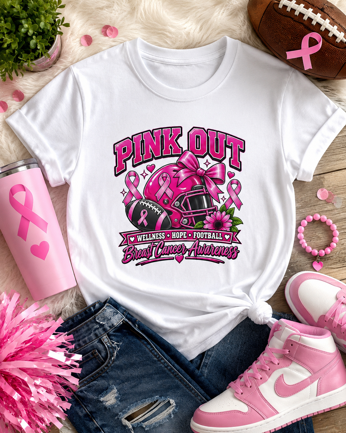 Adult Pink Out Breast Cancer Awareness T-Shirt