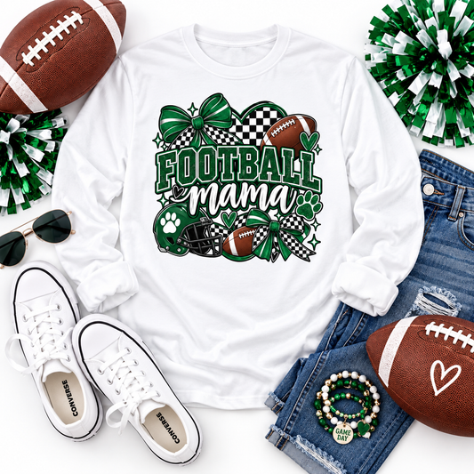 Football Mama Long Sleeve Tee 💚