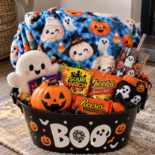 Cute Dumpling Halloween Plush Blanket 🎃💙
