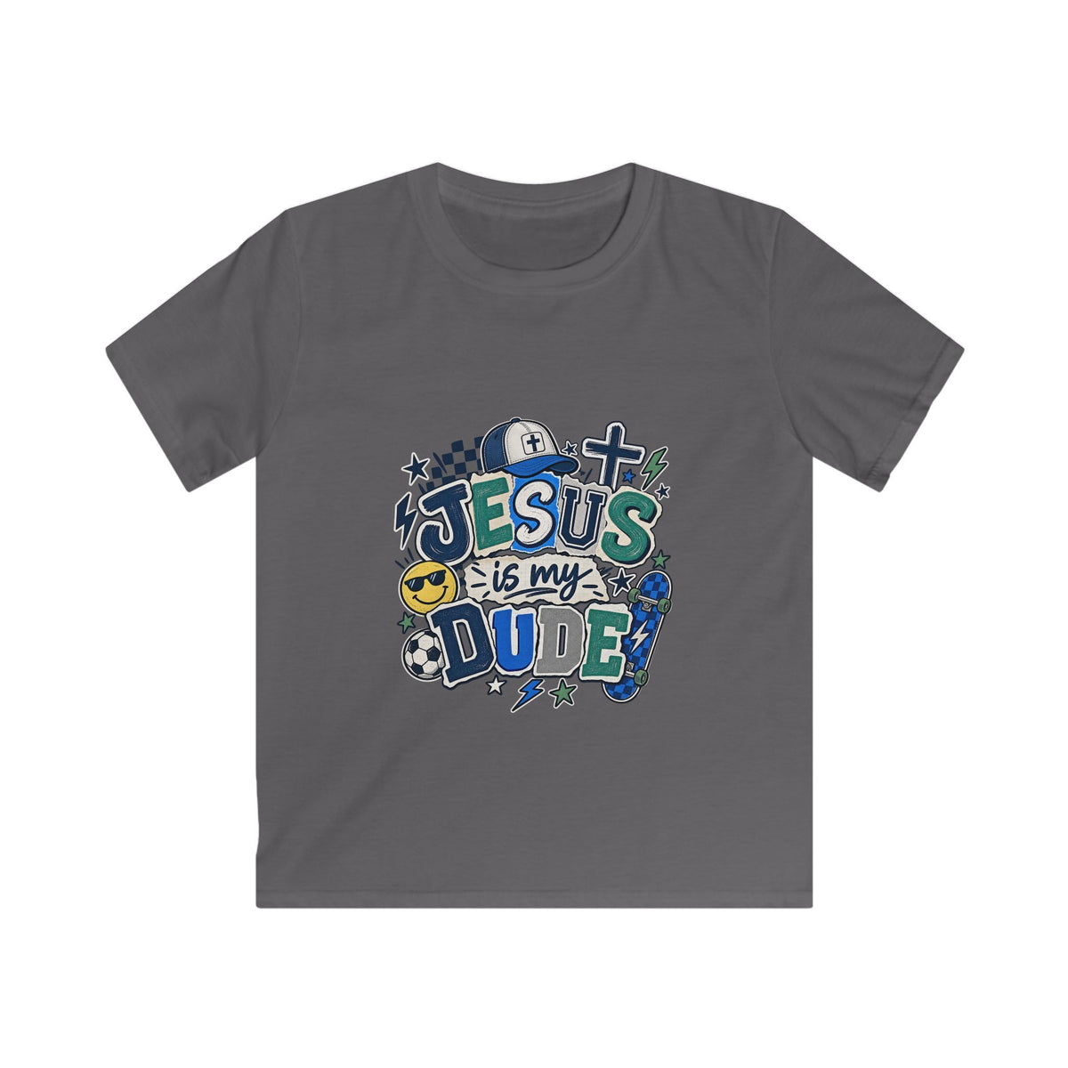 Kids Tee — "Jesus Is My Dude" Christian Graphic Shirt for Boys & Girls