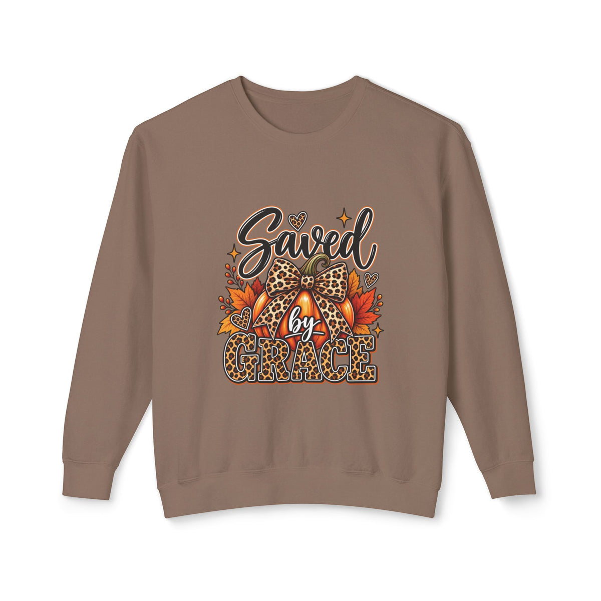 Saved by Grace Leopard Fall Crewneck Sweatshirt
