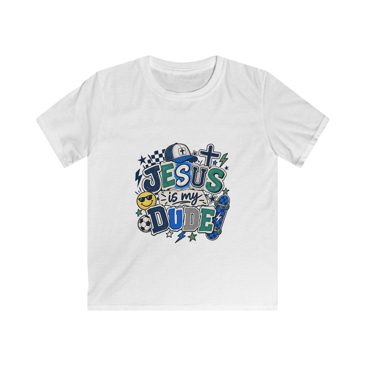 Kids Tee — "Jesus Is My Dude" Christian Graphic Shirt for Boys & Girls