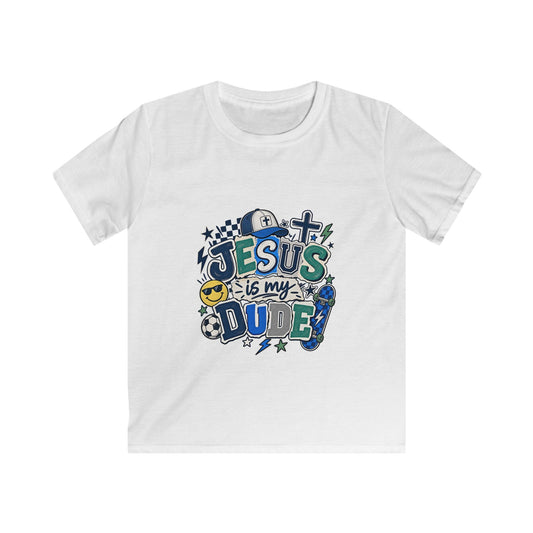 Kids Tee — "Jesus Is My Dude" Christian Graphic Shirt for Boys & Girls