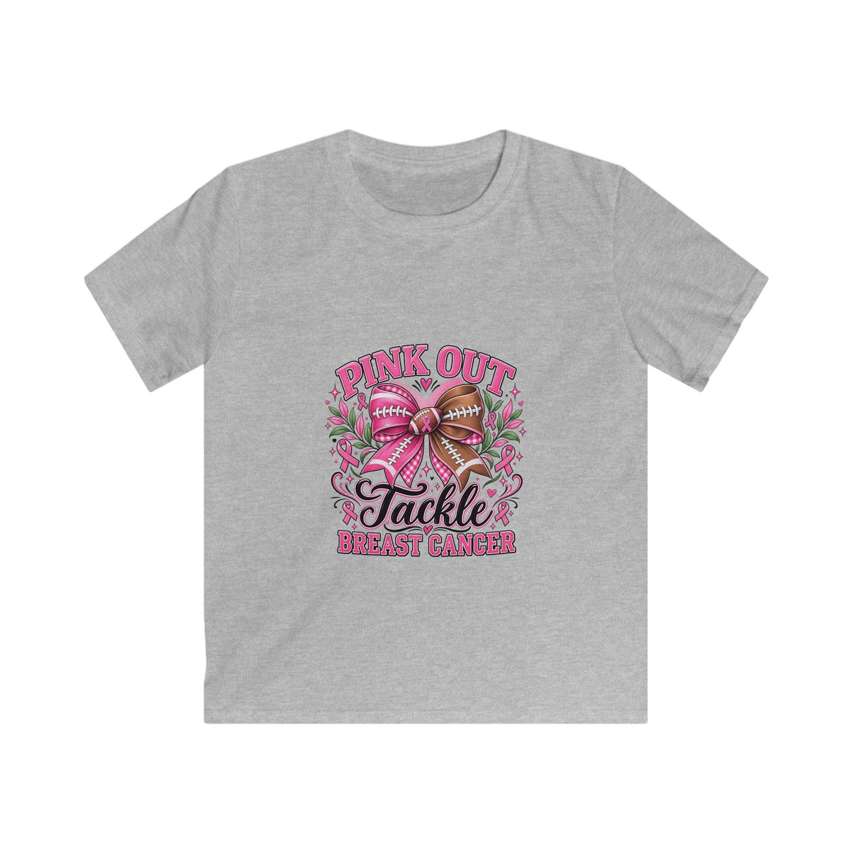 Kids Tee — "Pink Out" Tackle Breast Cancer Football Awareness Shirt