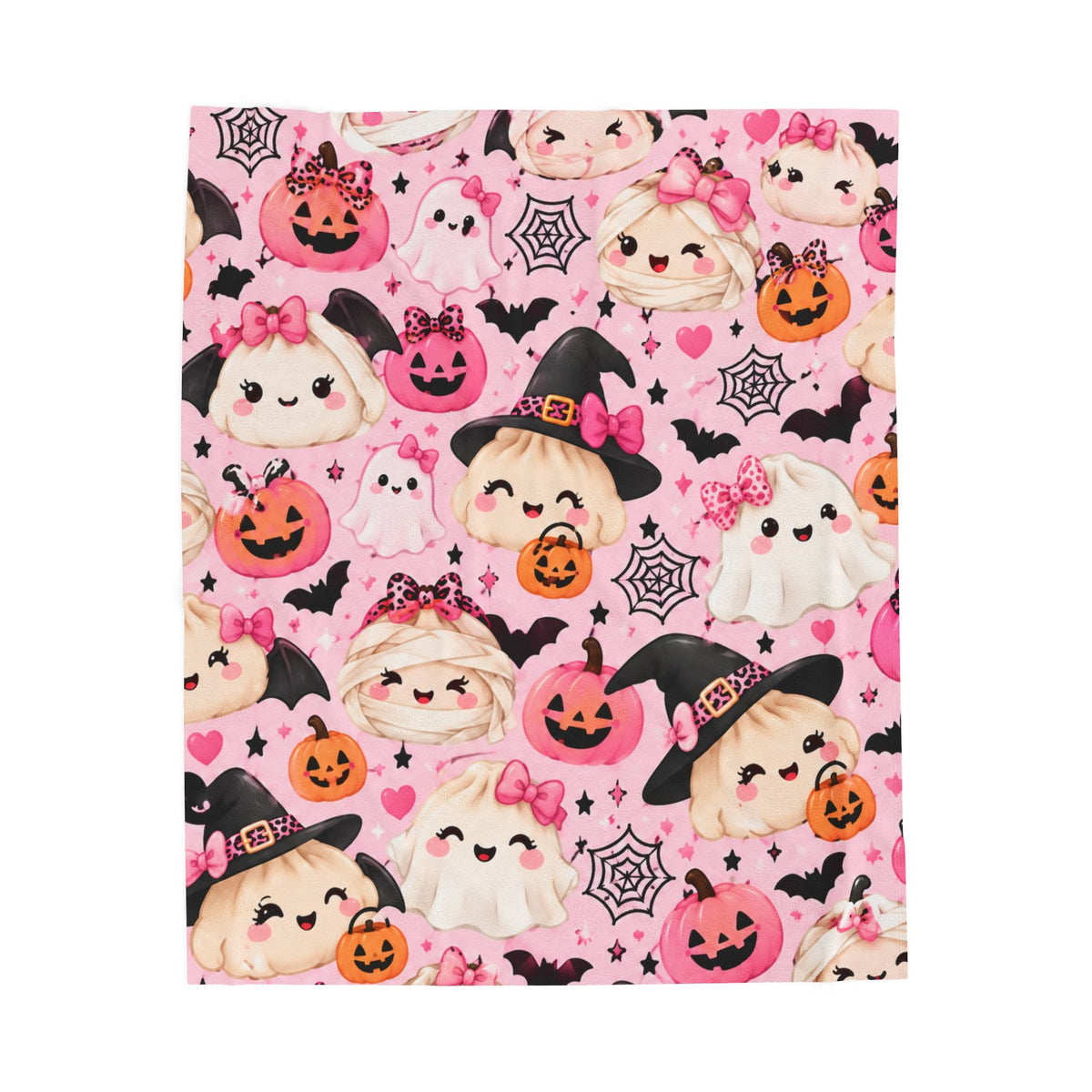 Cute Pink Halloween Plush Blanket 💕✨