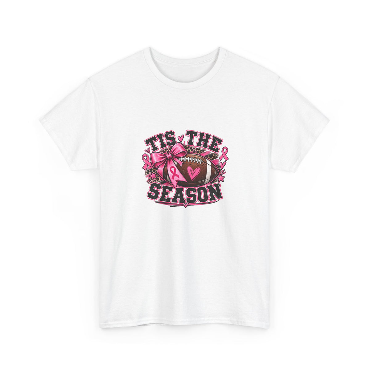 Tis The Season Football Tee — Pink Ribbon Breast Cancer Awareness Shirt