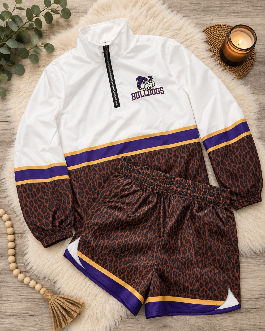 💜🐾 Bulldogs Windbreaker & Shorts SET  $55 🐾💜