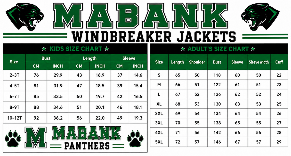 💚 Mabank Panthers Windbreaker 🐾